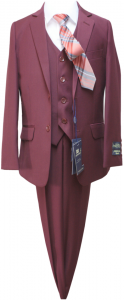 BOYS 5PC. SUIT (BURGANDY) 2121304-5
